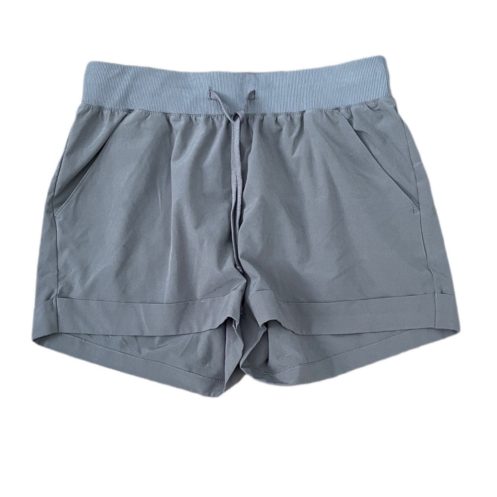 Z by Zella Grey Elastic Waist Drawstring Cuffed Unlined Activewear Short